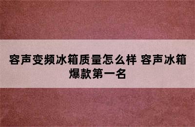 容声变频冰箱质量怎么样 容声冰箱爆款第一名